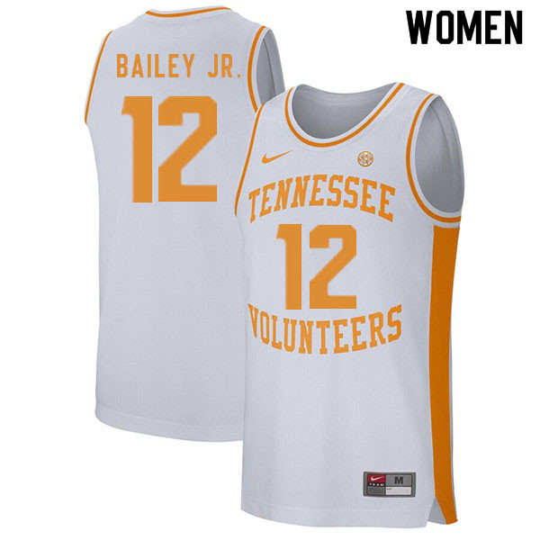 Women #12 Victor Bailey Jr. Tennessee Volunteers College Basketball Jerseys Sale-White